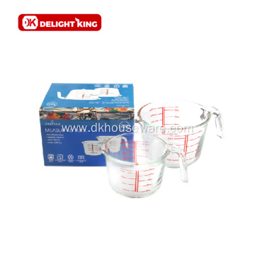 2pcs set High Borosilicate Glass Measuring Cups Set